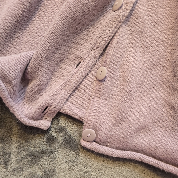 Christopher And Banks Liliac Full Button Rolled Hem Sweater Size Medium - Picture 4 of 9
